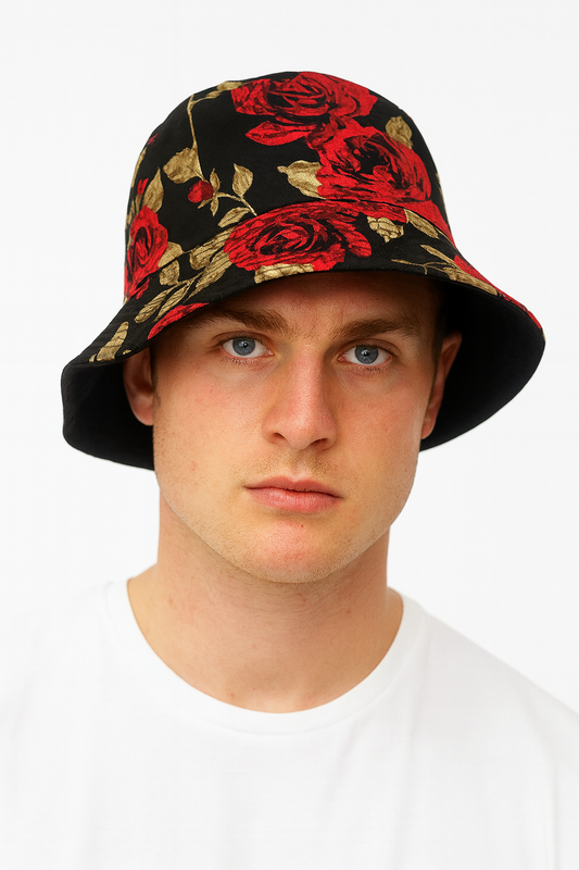 Bucket Hat – Print Design Red rose