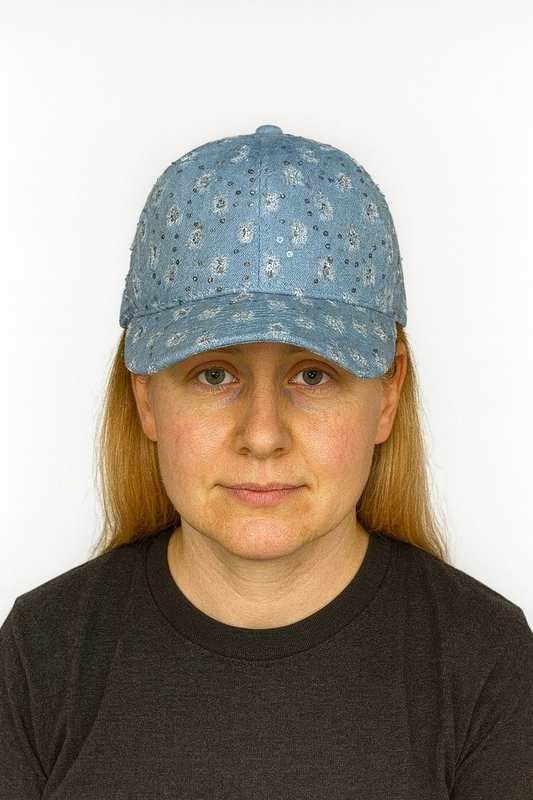 Cap – Denim sequins